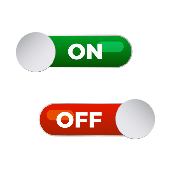 On and Off Toggle switch button with Transparent Background 17177932 PNG